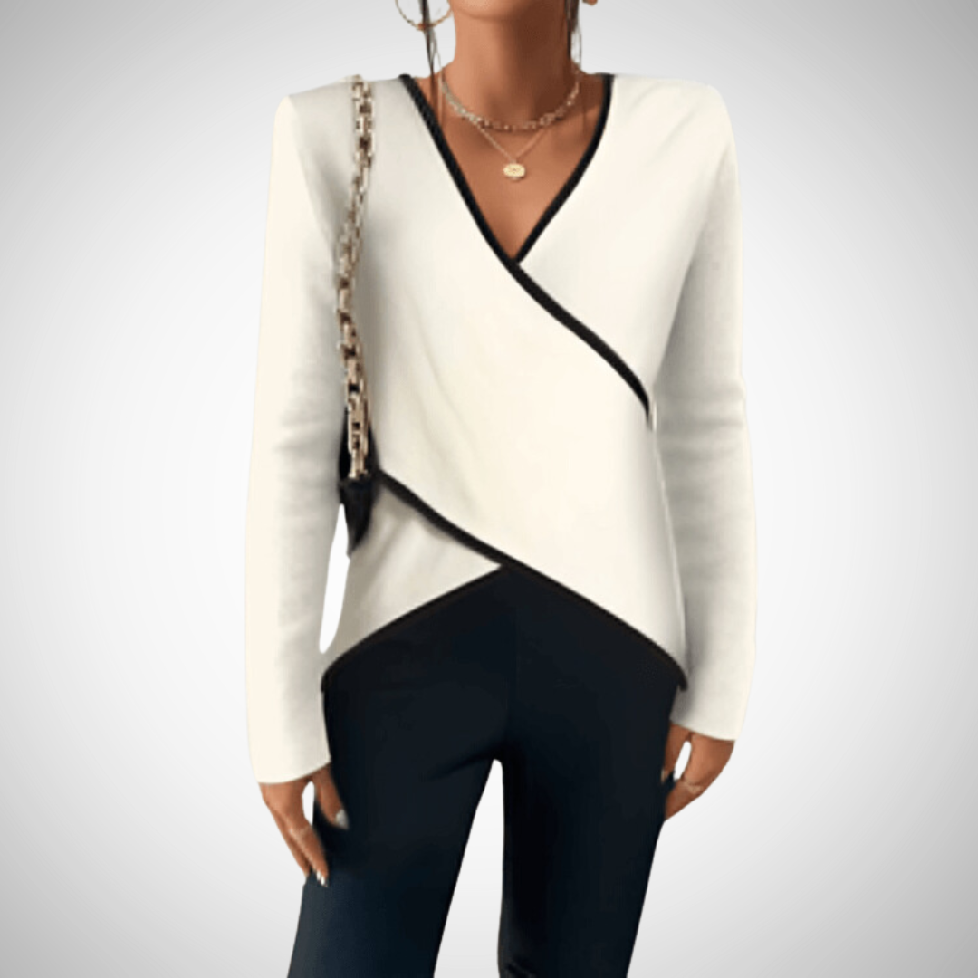 Heather V-Neck Long-Sleeve Shirt